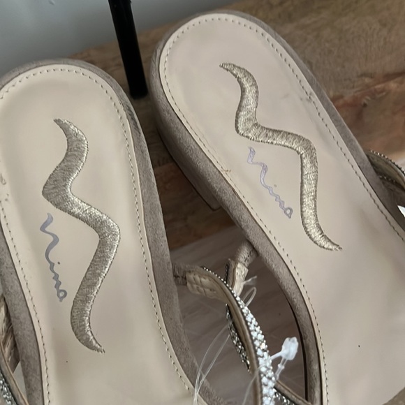 Block Heel Rhinestone strap suade sandal by Nina - Picture 8 of 12